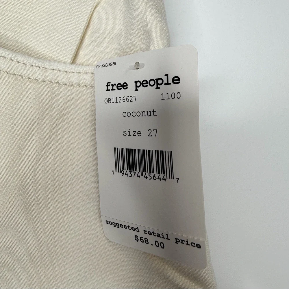 We The Free Free People Bailey Skirt Women's 27 Ivory‎ Denim Mini NWT - Picture 7 of 8